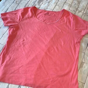 J JILL short sleeved satin trimmed tee size large